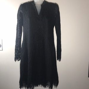 Jianruyi black lace long sleeve dress